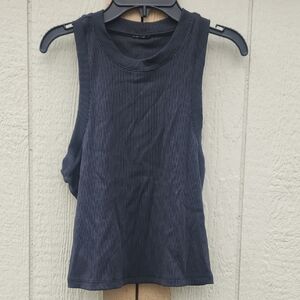 Peloton Sporty Run Bike Large Stretch Ribbed Muscle Tank Athletic Small Black